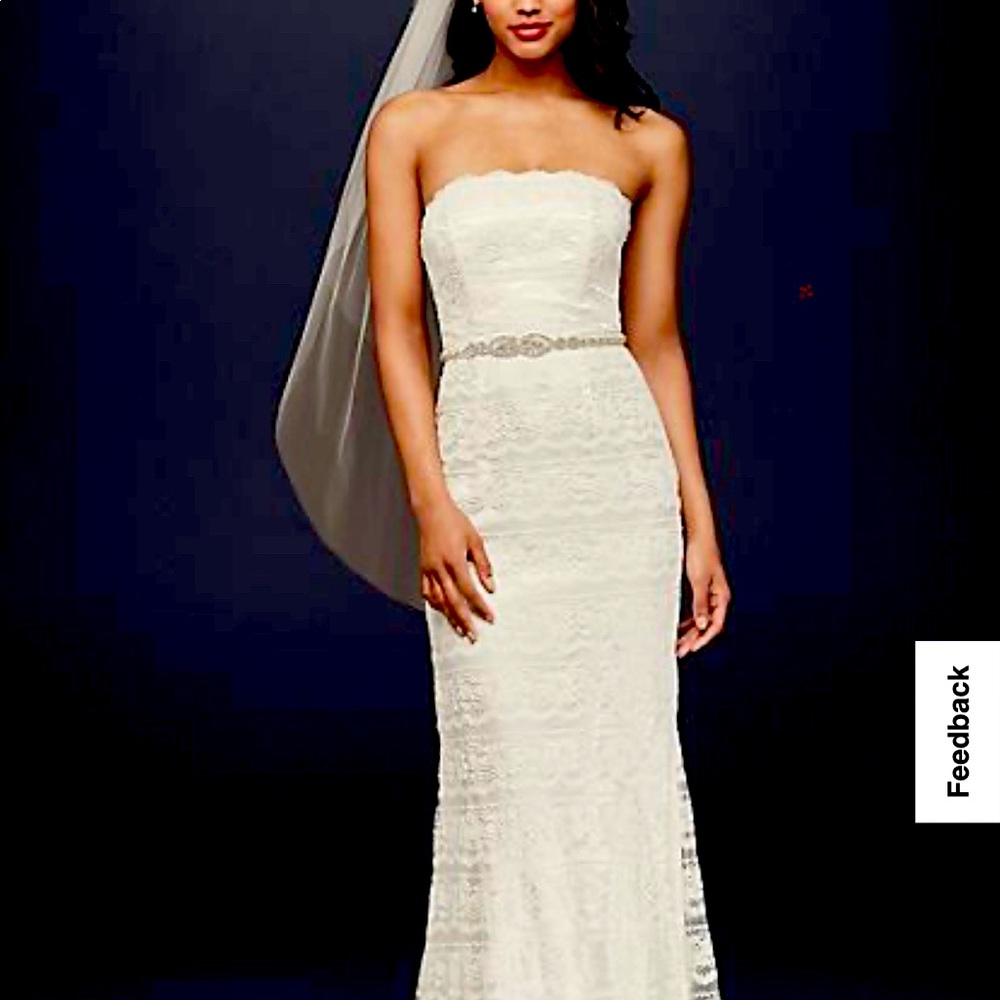 Ivory strapless wedding dress